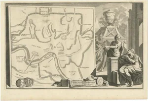 Map of Ancient Rome Illustrating Major Monuments and the Seven Hills, 1704
