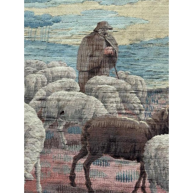 Textile Vintage Handwoven Aubusson Tapestry, 1920s For Sale - Image 7 of 18