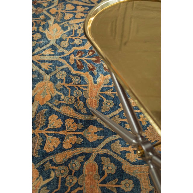 Late 19th Century Authentic Persian Tabriz Handmade Wool Carpet For Sale - Image 5 of 7