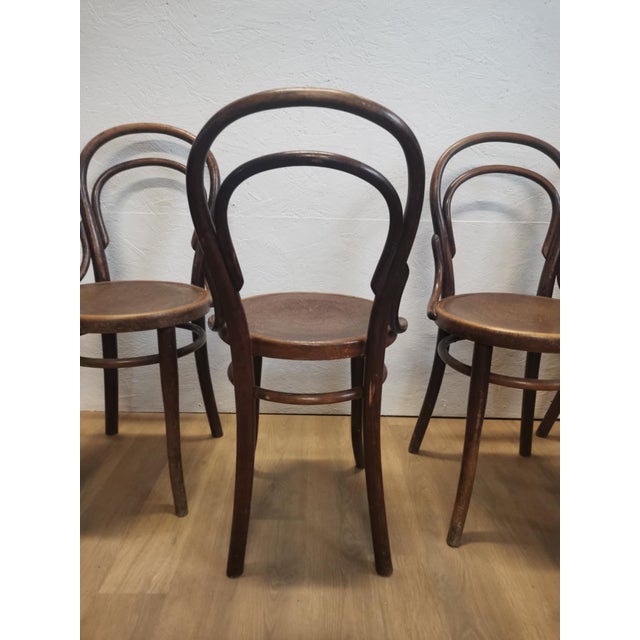 Brown Vintage Bistro Chairs, 1920s, Set of 5 For Sale - Image 8 of 10