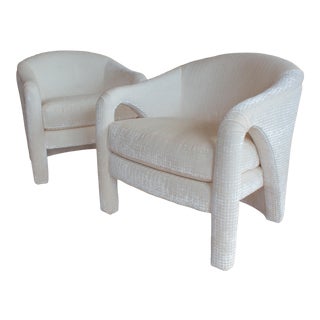 1980s Vintage Vladimir Kagan Sculptural Club Chairs- A Pair For Sale