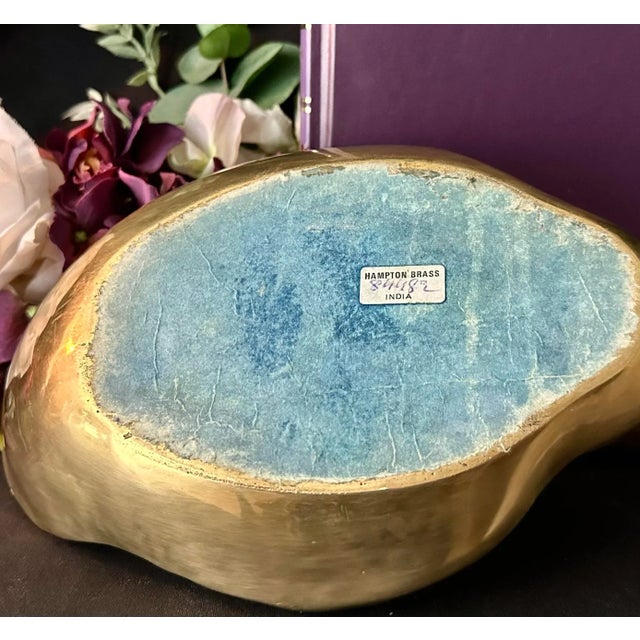 Vintage Duck Figure Solid Brass 12" Vintage Brass Nautical Statue For Sale - Image 11 of 11