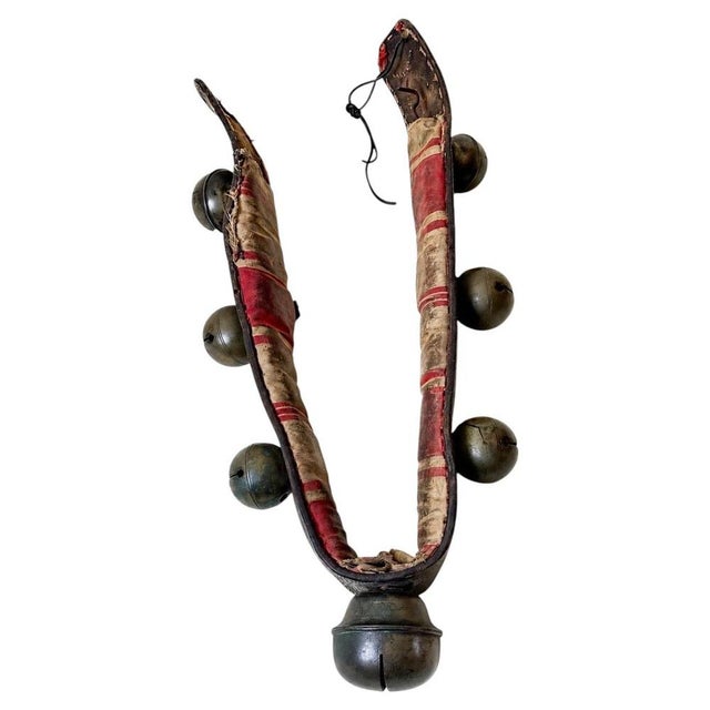 Antique Horse Sleigh Bells on Leather Collar, 1890s For Sale - Image 3 of 18