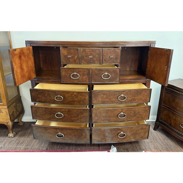 2000 - 2009 Universal Furniture Transitional Burled-Finish Gentleman’s Chest For Sale - Image 5 of 13