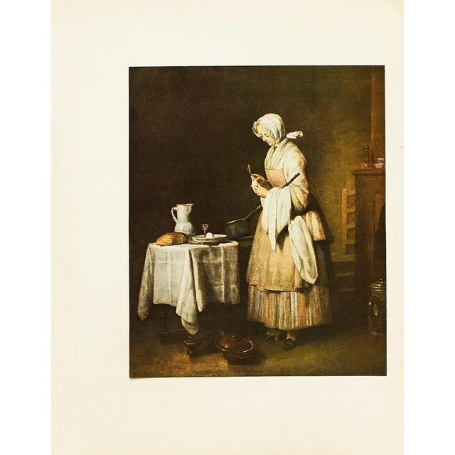 1950s 1956 After Chardin "The Attentive Nurse", Vintage Full-Color Print For Sale - Image 5 of 7