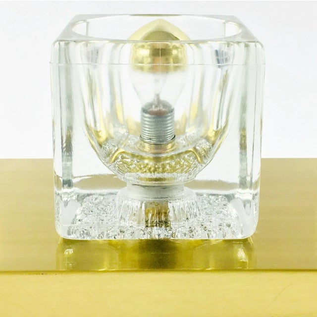 Transparent Large Crystal Glass & Brass Wall Lights From Peill & Putzler, Germany, 1970s For Sale - Image 8 of 11