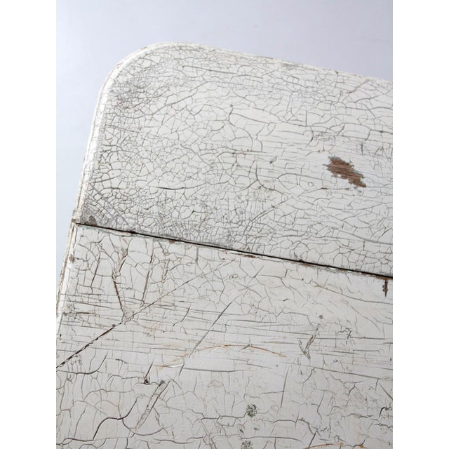 Antique White Painted Drop Leaf Farmhouse Table For Sale - Image 11 of 18