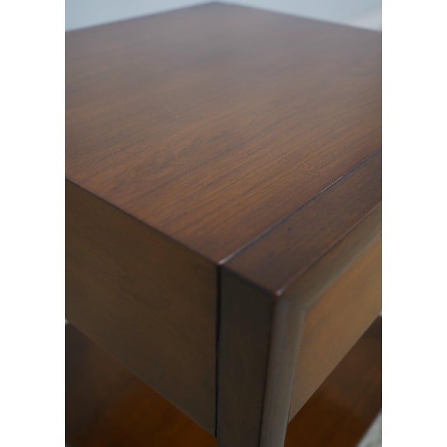 1950s Pair John Stuart Mid Century Modern Walnut Nightstands For Sale - Image 11 of 18