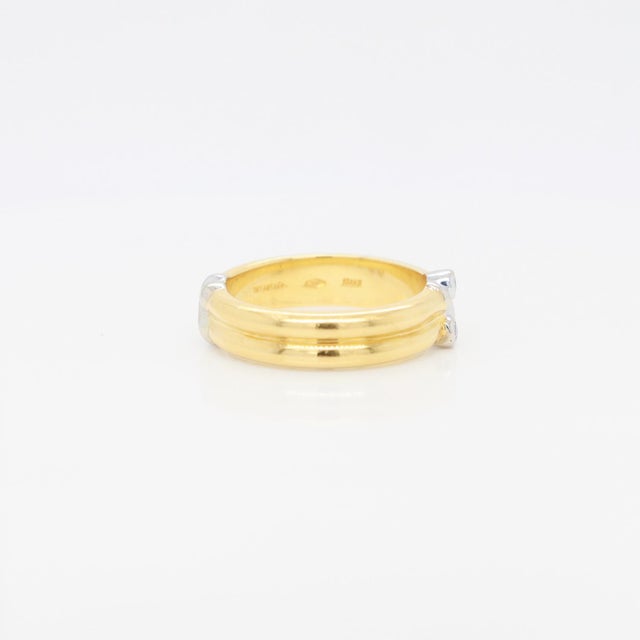 Tiffany & Co. 18k Gold & Diamond Signature X Band Ring For Sale - Image 9 of 10