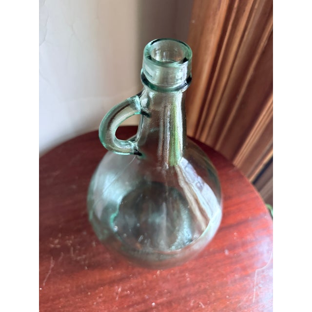 Glass 1977 One Gallon Green Glass Wine Jug Fullerton California For Sale - Image 7 of 11