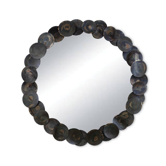 2020s Ember Metal Disc Round Mirror For Sale - Image 5 of 5