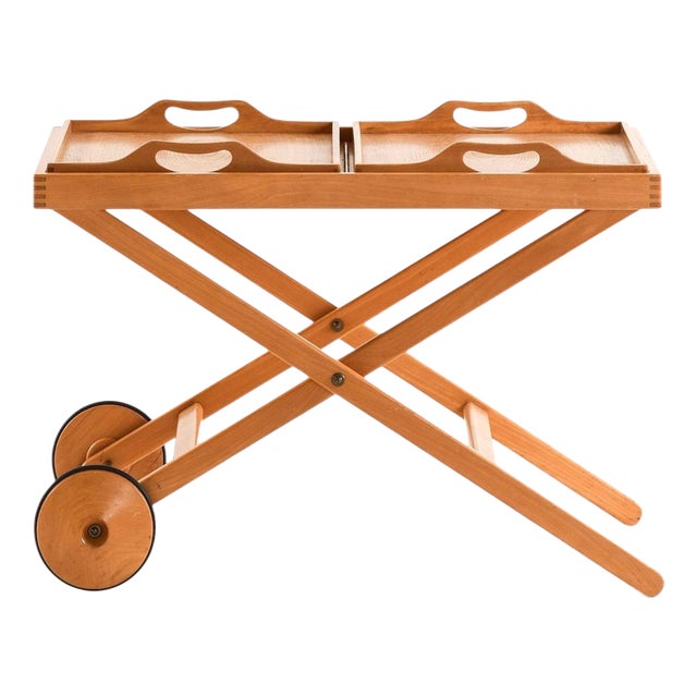Scandinavian Modern Trolley in Beech attributed to Tapio Wirkkala & Aulis Leinonen, 1950s For Sale