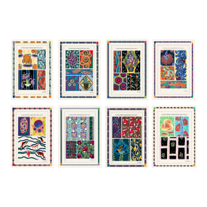 Atelier Aria Lumae Emile Allain Seguy Art Deco Botanical Cohesive Eight Piece Gallery Board Grid - Set of 8