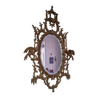 Vintage Italian Giltwood Chippendale Style Mirror For Sale