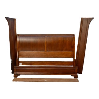 Pre-Owned Ethan Allen King Size Complete Sleigh Bed For Sale