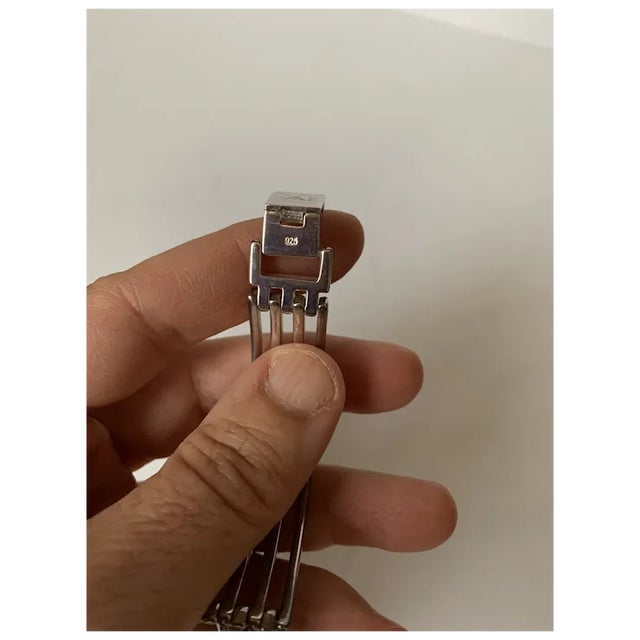 Metal Armani Sterling Bracelet For Sale - Image 7 of 11