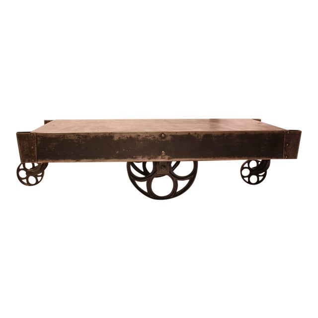 Antique American Industrial Steel Cart Coffee Table Chairish