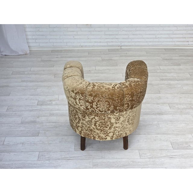 Vintage Danish Armchair in Green Furniture Velour & Ash Wood Legs, 1960s For Sale - Image 10 of 18