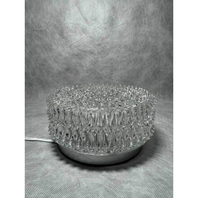 1970s Mid-Century Glass Flush Mount Ceiling Light, 1970s For Sale - Image 5 of 11