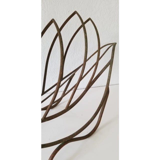 Brass Maison Jensen Style Italian Brass Magazine Rack / Holder/ Sold For Sale - Image 8 of 10