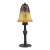 1920s French Art Deco Daum Table Lamp Yellow Burgundy Mottled Glass Wrought Iron For Sale