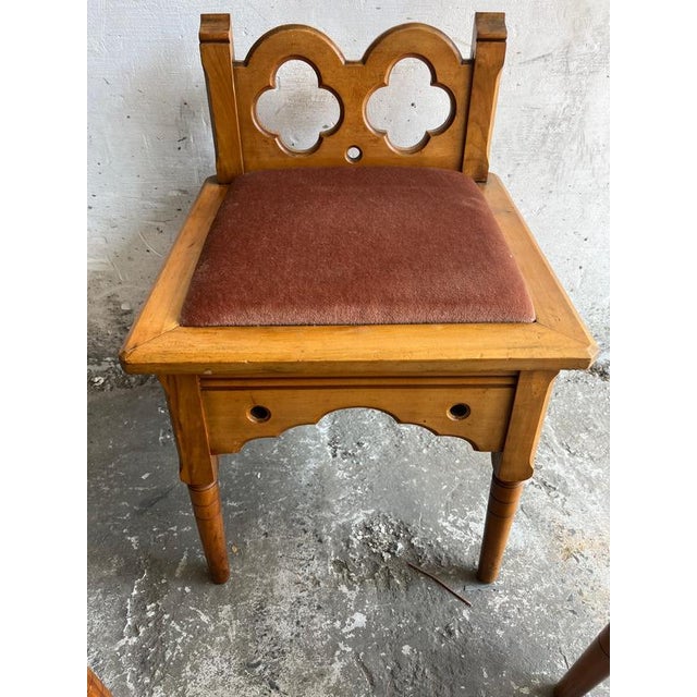 Brown Vintage Rustic Gothic Revival Stools, 1970s, Set of 3 For Sale - Image 8 of 9