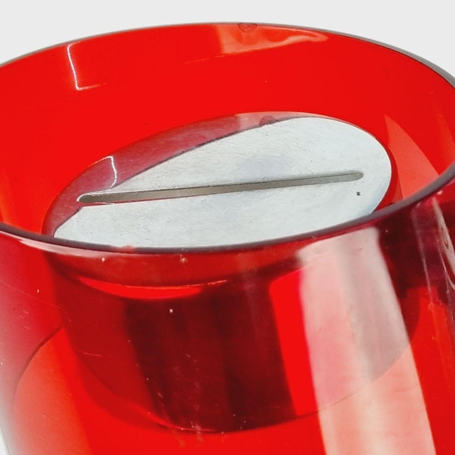 Vintage Red and Chrome Table Lamp, 1980s For Sale - Image 6 of 14