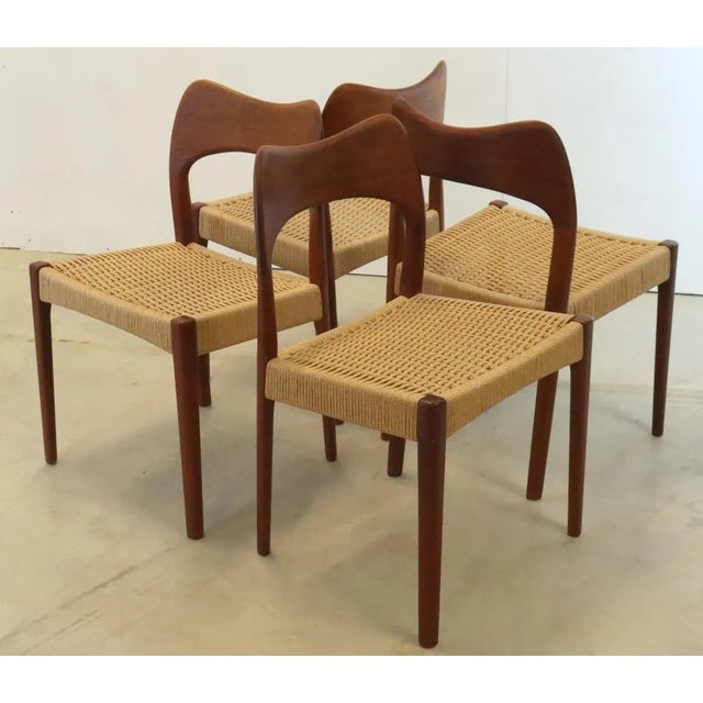 Mid-Century Logster Dining Room Chairs by Arne Hovmand Olsen for Mogens Kold, Set of 4 For Sale - Image 11 of 11