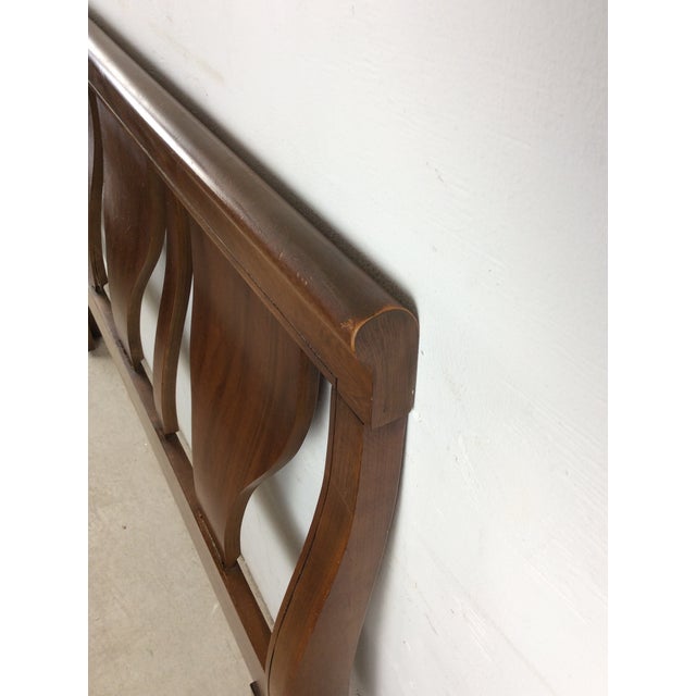 Brown Mid Century Modern Full Size Headboard With Bentwood Details For Sale - Image 8 of 18