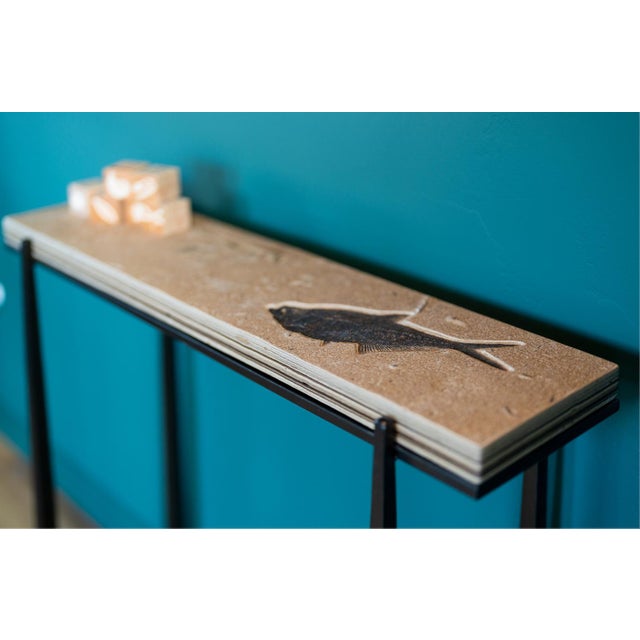 Contemporary Small Fossil Console Table 6334t For Sale - Image 3 of 4