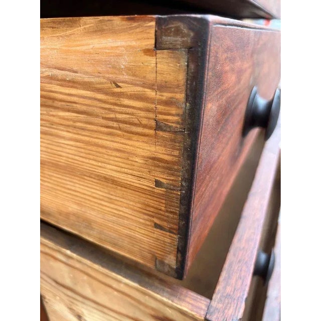 Federal Solid Walnut and Mahogany Tall Chest, 19th Century For Sale - Image 9 of 11