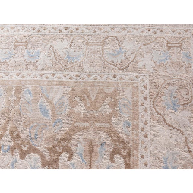 Modern Alhambra Design Beige and Blue Handmade Wool Rug by Doris Leslie Blau For Sale - Image 3 of 7