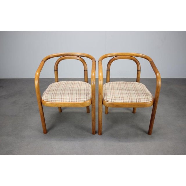 Bentwood Armchairs attributed to Antonín Šuman for Ton, Former Czechoslovakia, 1980s, Set of 2 For Sale - Image 3 of 16