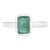 Natural Emerald Bezel Set Solitaire Ring in 925 Sterling Silver - Size 8 For Sale