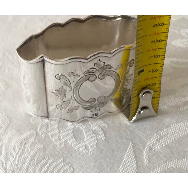Mid 20th Century Ostfriesen Silver Plate Scalloped Ornate Napkin Ring Mint Condition For Sale - Image 4 of 11