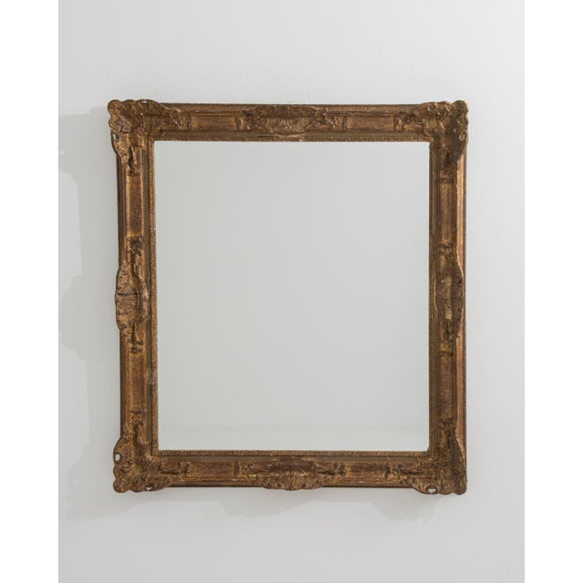 19th Century French Louis XV Giltwood Carved Wall Mirror For Sale - Image 4 of 9