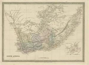 Antique Map of South Africa by Wyld, 1845