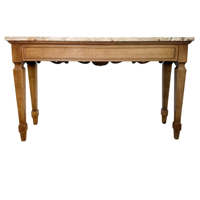 Late 20th Century Century Furniture Neoclassical Marble Top Console Table Made in Italy For Sale - Image 12 of 15