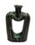 This striking mid-century modern ceramic vase blends architectural form with a rich, organic glazed finish. Defined by a...