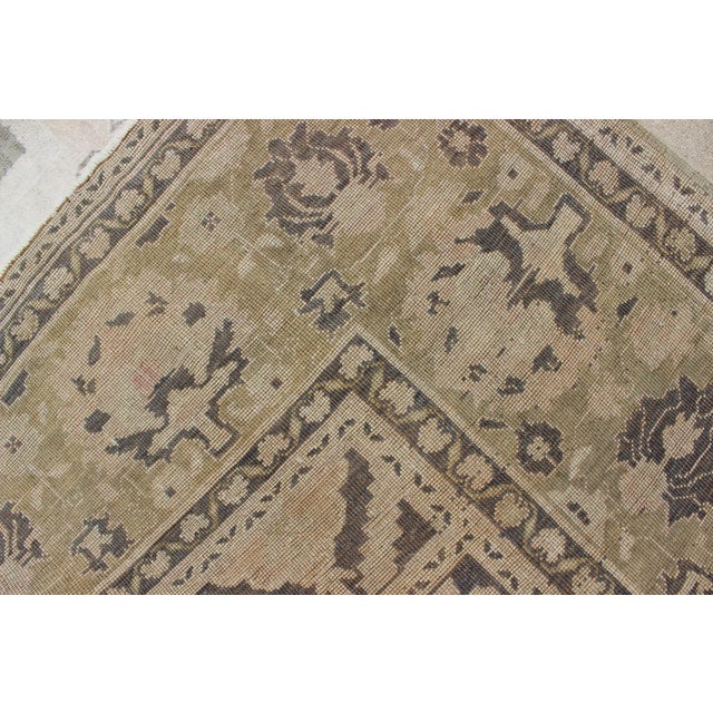 Mid 20th Century Mid 20th Century Vintage Turkish Oushak Rug With Medallion Design in Muted Tones For Sale - Image 10 of 11