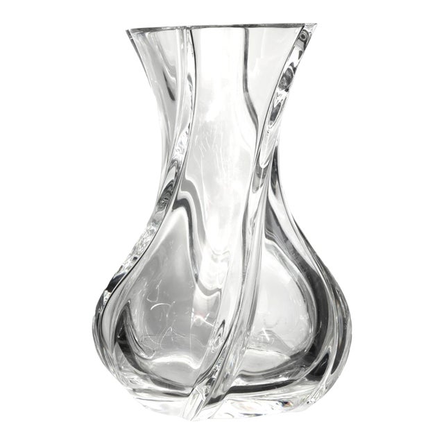 Baccarat Crystal 10.5" Serpentine Vase For Sale