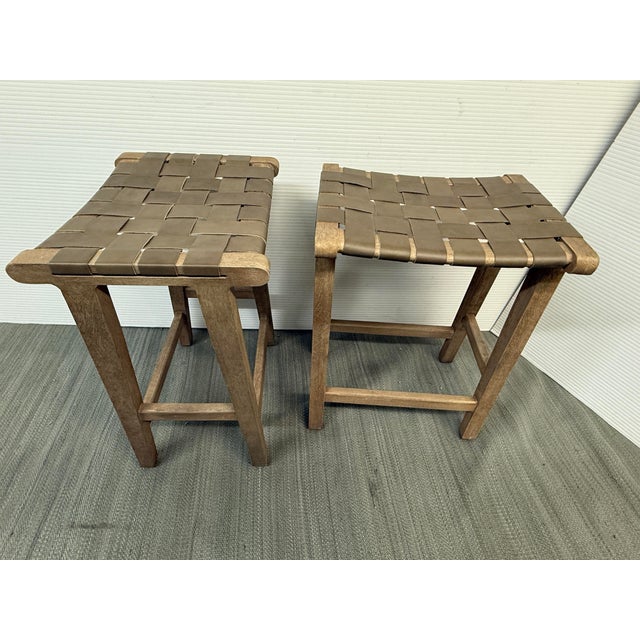 Pottery Barn Pottery Barn Fenton Counter Stools, Pair For Sale - Image 4 of 12
