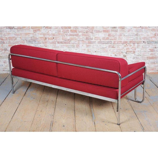 Czech Bauhaus Sofa in Chrome-Plated Steel attributed to Robert Slezák, 1930s For Sale - Image 6 of 11