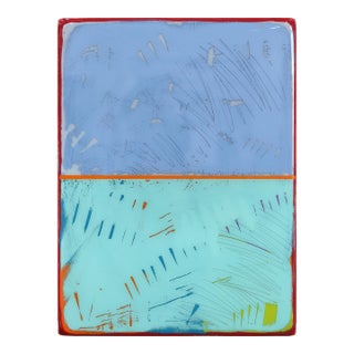 The Window 329 - Modern Resin Dual Tone Blue Minimalist Original Artwork by Ricky Hunt For Sale