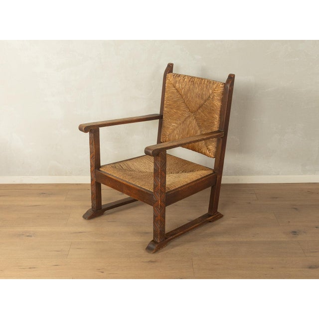 Brown Vintage Brutalist Wooden Armchair For Sale - Image 8 of 8