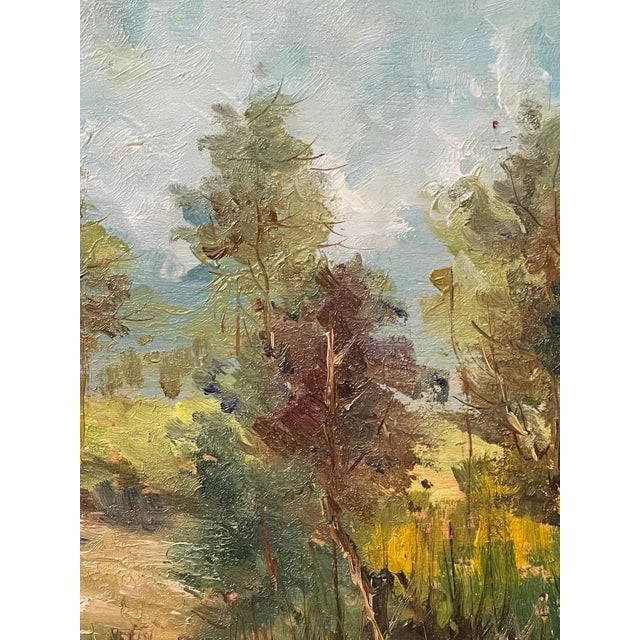 Russo, Rural Landscape, 20th Century, Oil Painting on Panel, Framed For Sale - Image 4 of 7
