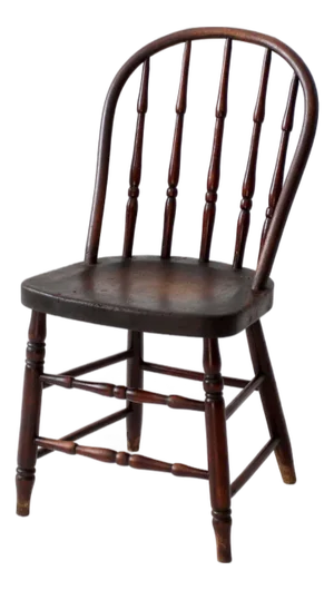 Antique Windsor Chair With Turned Spindles