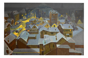 René Zigg, Flocons Nocturnes, 1997, Oil on Canvas, Framed
