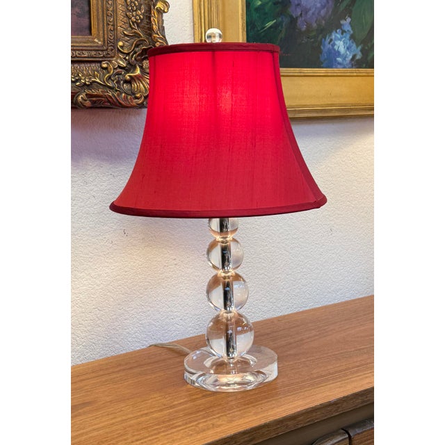 Design Plus Gallery presents a Contemporary Glass Orb Table Lamp. It has a Bell/Conical removable shade. Is in good...