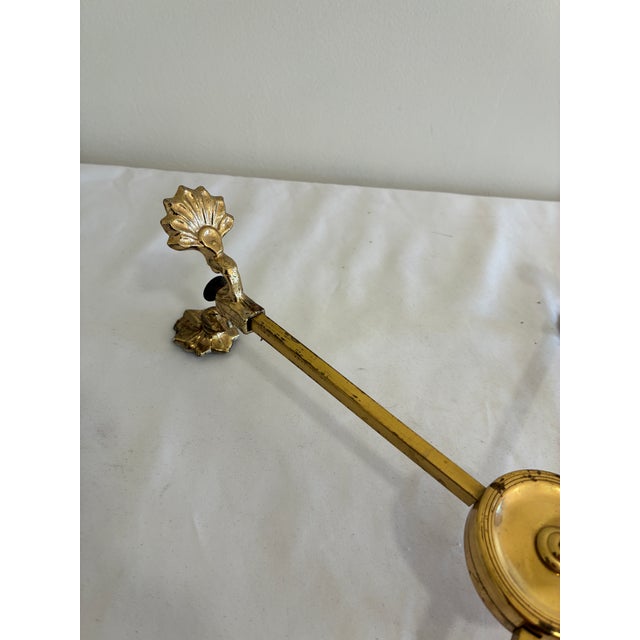 Mid 20th Century Vintage Mid-Century Modern Adjustable Brass Trivet With Ornate Shell Details For Sale - Image 5 of 7
